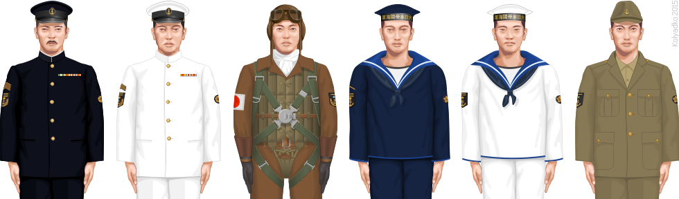 上等兵曹 - Chief Petty Officer, 一等兵曹 - Petty Officer 1st class, 二等兵曹 - Petty Officer 2nd class, 水兵長 - Leading Seaman, 上等水兵 - Chief Seaman, 一等水兵 - Seaman 1st class